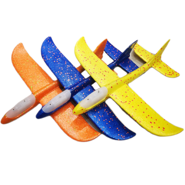 Gliders 3 Pack Throwing Foam Airplanes with Lights - 3 Pack Assorted