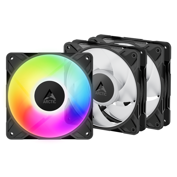 ARCTIC P12 Pro ARGB 120mm 3000RPM 3-Pack Black Case Fans