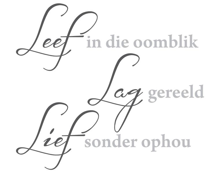 Fantastick - Leef Quote Vinyl Wall Poetry - Charcoal &amp; Grey