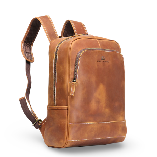 Balvaro Minimalist Leather Backpack Travel Bag