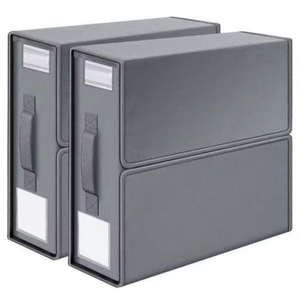 Foldable Bed Sheet Organizer &amp; Linen Storage Cube (Set of 2) - Grey