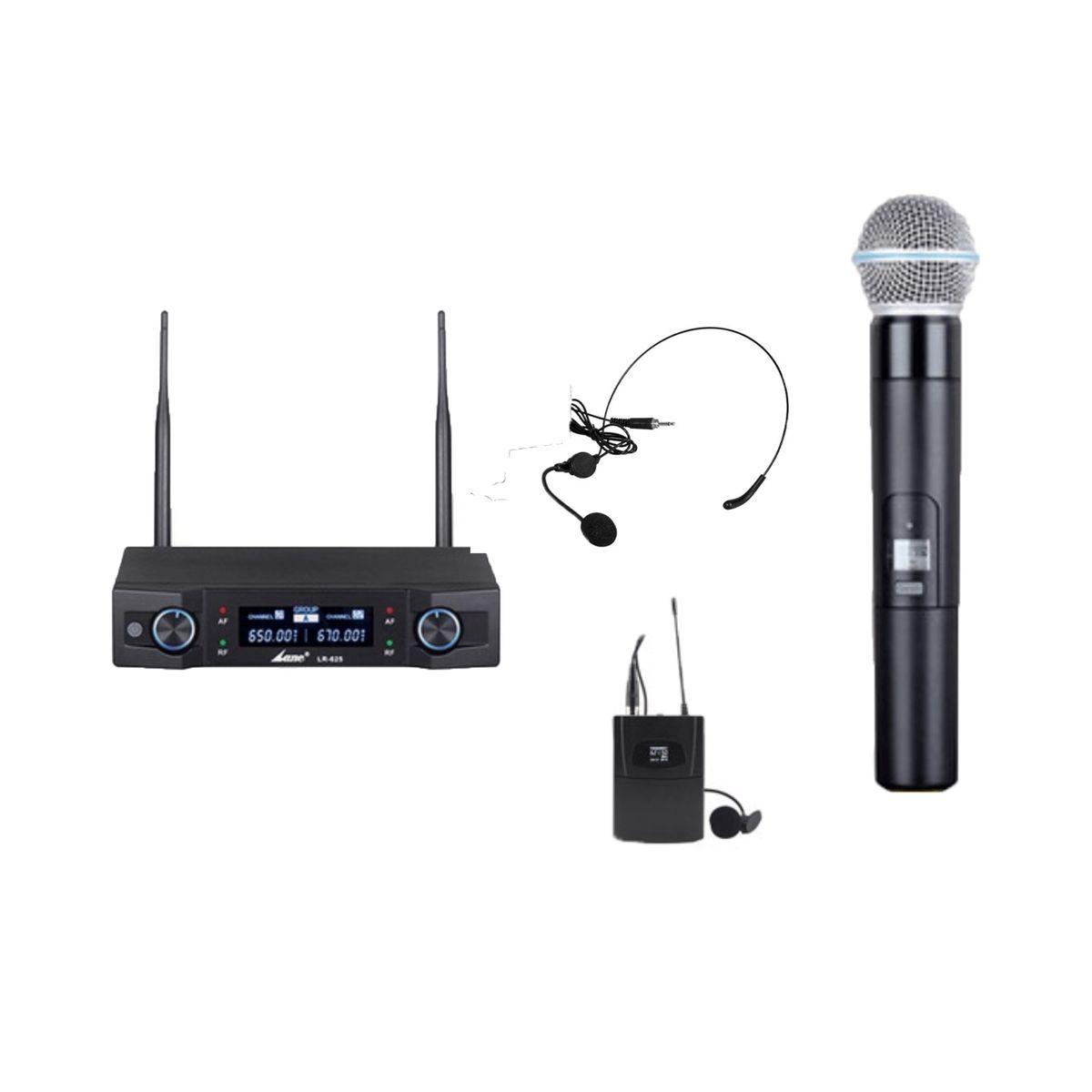 Lane LR 625 Dual UHF Wireless Microphone Set Handheld