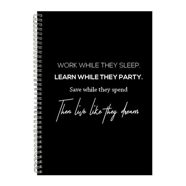 Live A4 Notebook Spiral Lined Motivational Sayings Graphic Notepad Gift 169