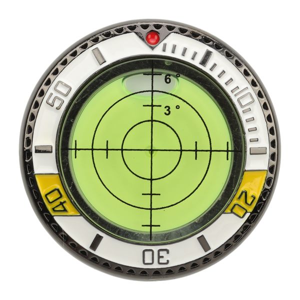 Golf ball marker - yellow/white bubble level