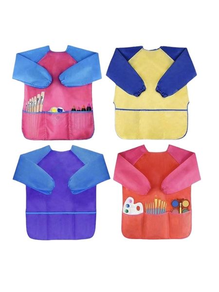 Toddler Painting Smock,Waterproof Kids Art Apron With Pockets,