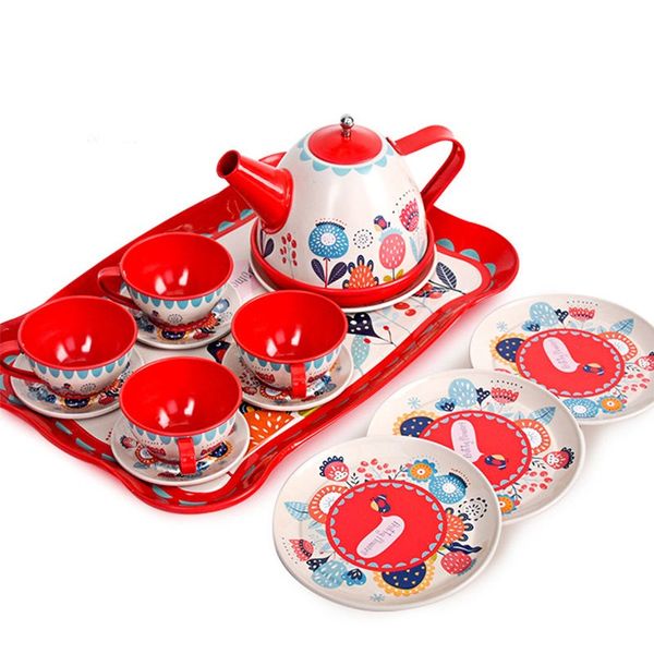 15 Pieces afternoon tea sets for children - red