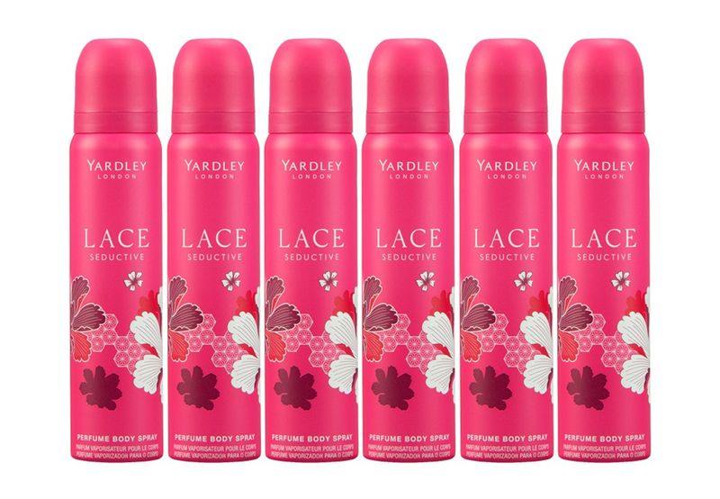 Yardley Lace Seductive Perfume Body Spray 6 x 90ml