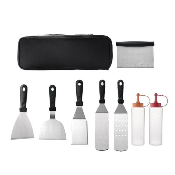 Stainless Steel 8 Pieces BBQ Grill Accessories Tool Kit with Carrying Bag