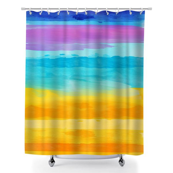 Luxury Tie Dye Fabric Shower Curtain with 12 Hooks for Housewarming Gift