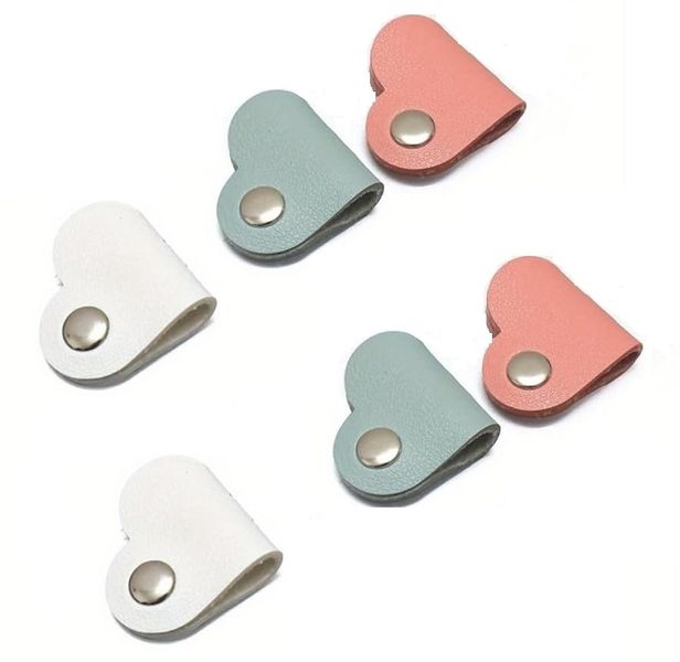 6 Pcs Heart Shape Organizer, Headphone Cable Straps Wire Organizer