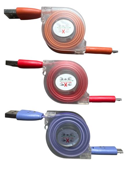 Rectractable Universal USB to Micro USB Cable 3 Pack