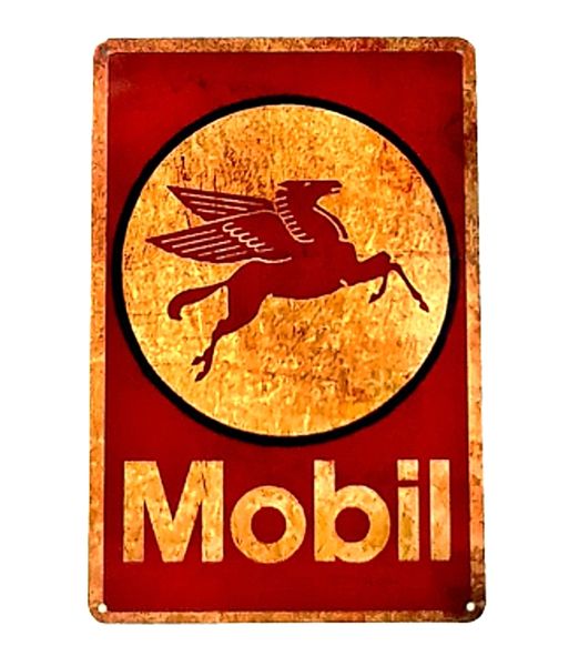 MOBIL Vintage Style Metal Bar Sign for Bar Pub Wall Decor