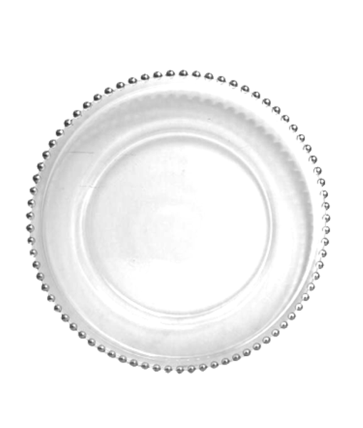 Silver Glass Underplate with Dots - Pack of 12