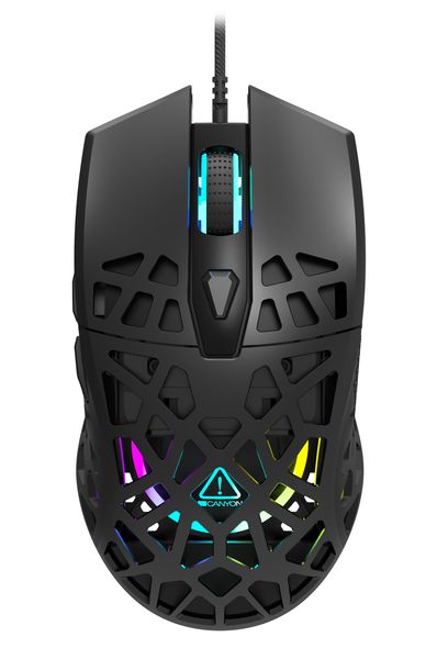 Canyon Puncher Gaming Mouse 7 Buttons Pixart 3360 Sensor RGB Lights Black