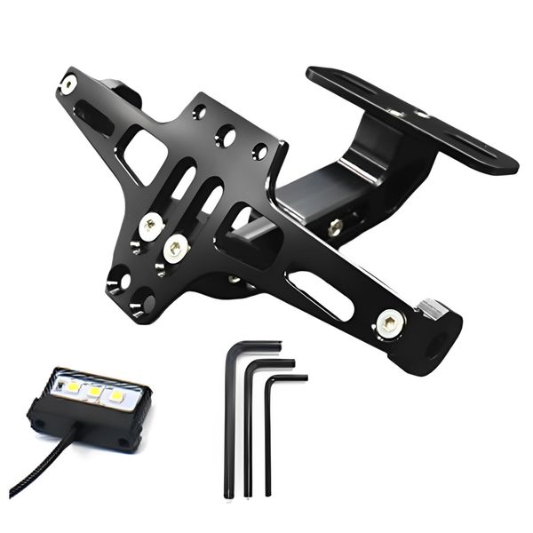 Motorcycle LED Light Rear License Plate Bracket And License Plate