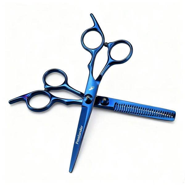 6 Inch Blue High Screw Stainless Steel Hair Salon Styling Scissors