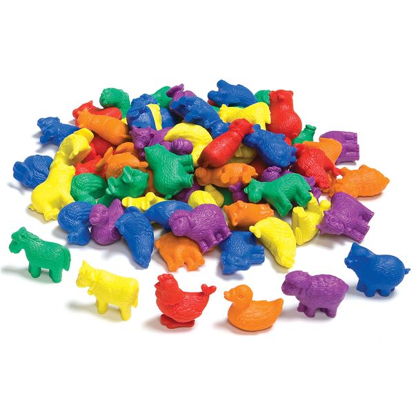 EDX Education Multi-Coloured Farm Animal Counters: 72 Pieces