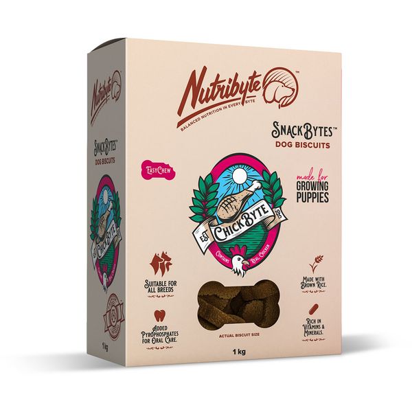 Nutribyte - Snackbyte - Chickenbyte - Puppy - Dog Biscuits - 500g