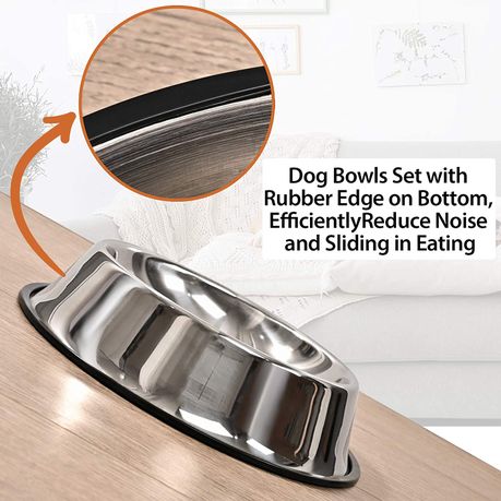 Iguohao 2packs Stainless Steel Dog Bowl With Anti Skid Rubber Base For Small Medium Large Pet Perfect Dish Pets Feeder Bowl And Water Bowl Perfect C