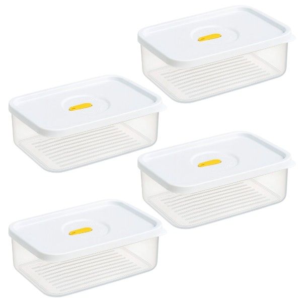4 Pack - Plastic Food Storage Containers - Transparent