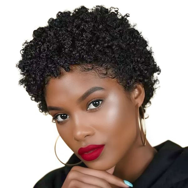 Golden Perfect Human Hair Pixie Cut Natural Looking Glueless Wig