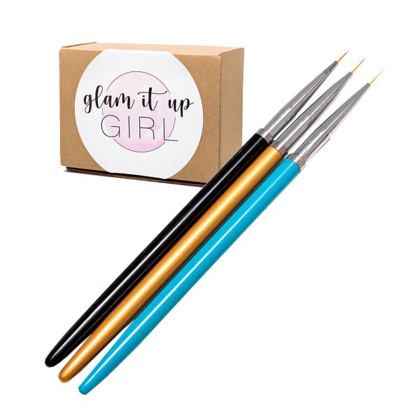 Glam It Up Girl/ UV Gel Nail Art tool Brushes - 3 Piece