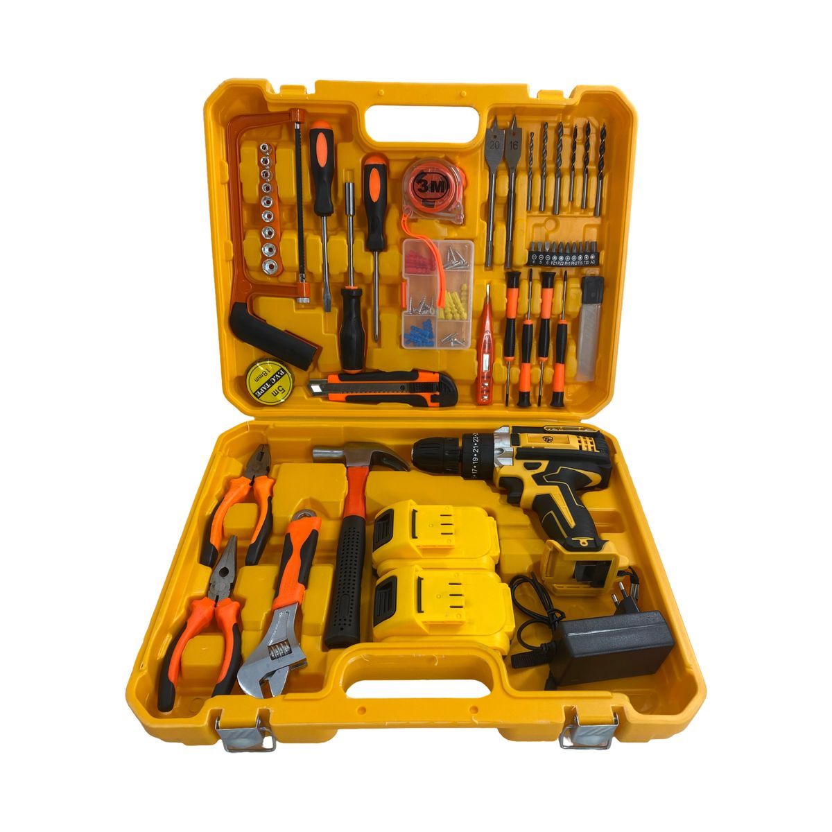 21V Cordless Drill With Multi-Functional Hardware Tool Kit Set