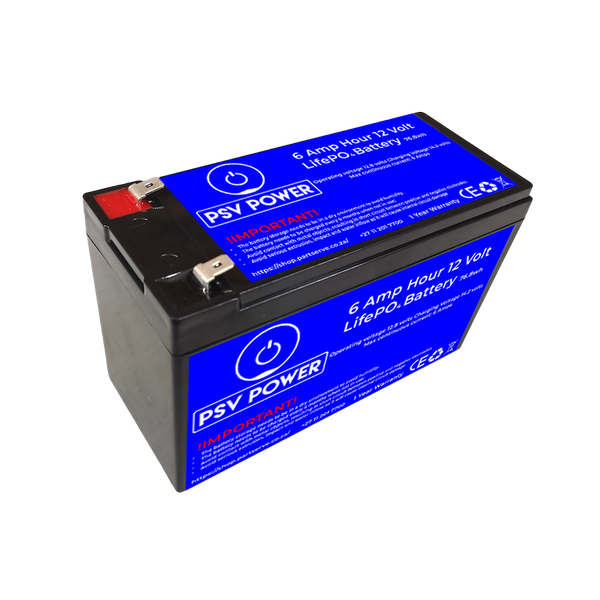 PSV Power LifePO4 12 Volt 6 AH Battery