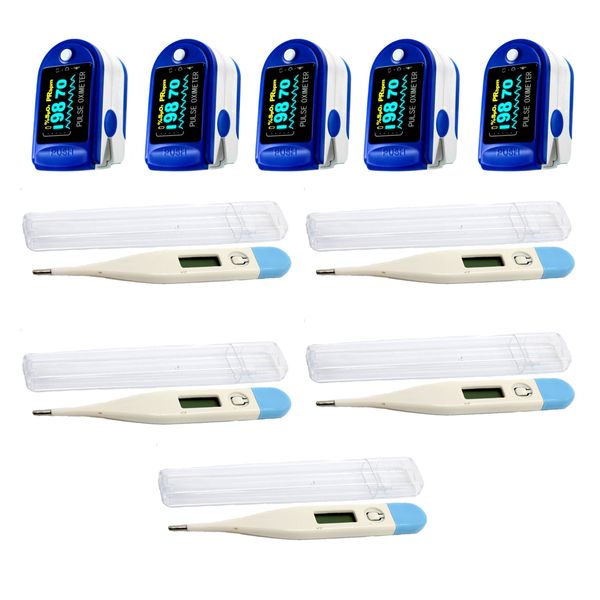 5 x Oximeter-Fingertip Bluetooth Oximeter &amp; 5 x Digital Thermometer