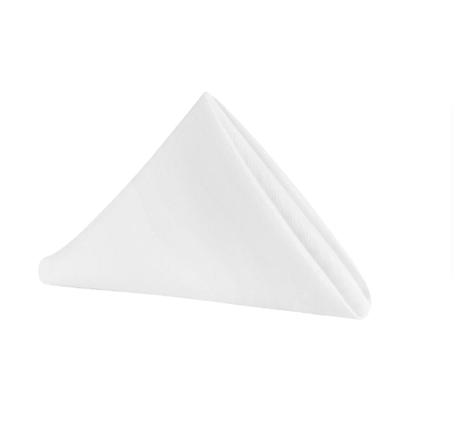 Set of 10 Polyester Napkins 50cm- White