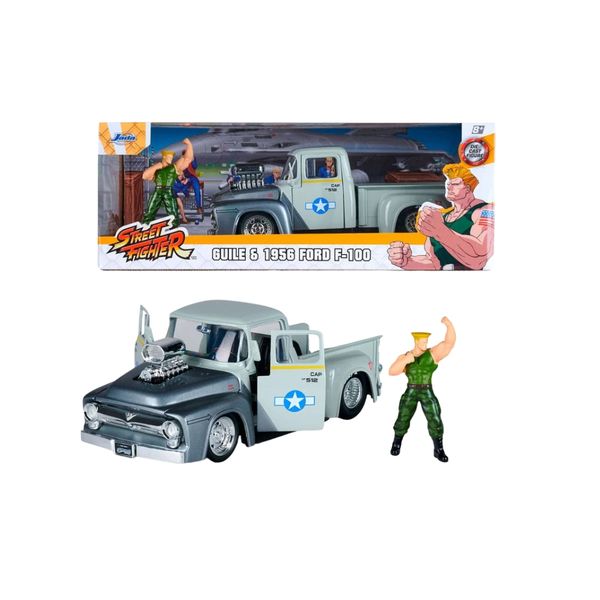 Jade-1/24 Street Fighter Guile and F100 Ford Pickup 1956 (Hollywood Rides)