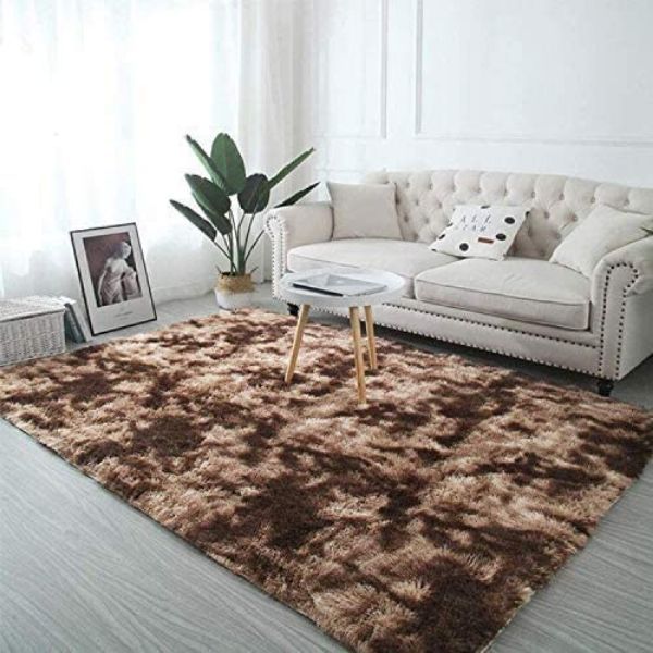 Rugs & Carpets Light Shaggy Rug Fluffy Carpets Brown for sale in