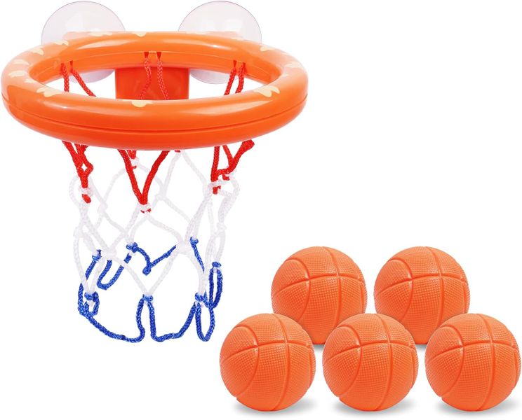 Bathroom Basketball Stand And Ball Set With Strong Suction Cup 1 Set