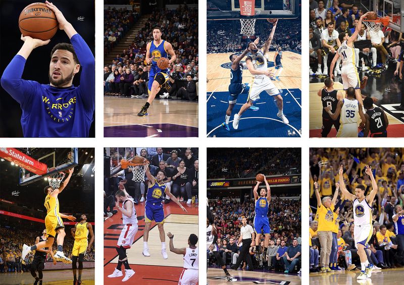 8 Pieces NBA Klay Thompson Frameless Posters 11.5x16.5 Inch