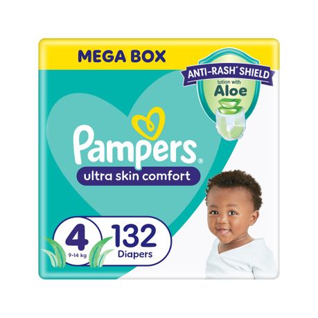 Pampers Anti-Rash Shield Taped Diaper Size 4(9-14kg), 132 Nappies