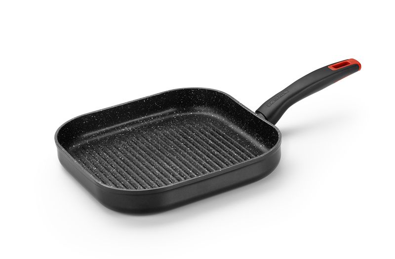 Monix - 28cm Ribbed Grill Pan - Titan Rock Range - Forged Aluminium