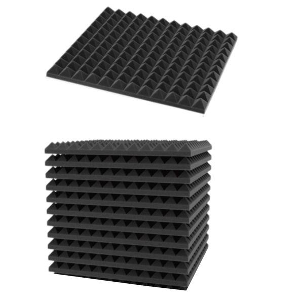 Acoustic Foam Pyramid Panels (2.5cm thick) - 12 pack