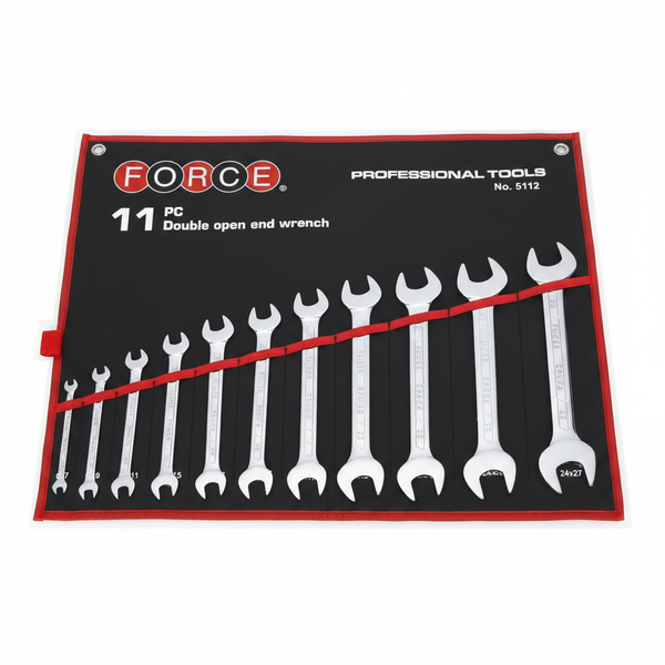 Force 11 Piece Double Open End Wrench Set 6mm to 27mm