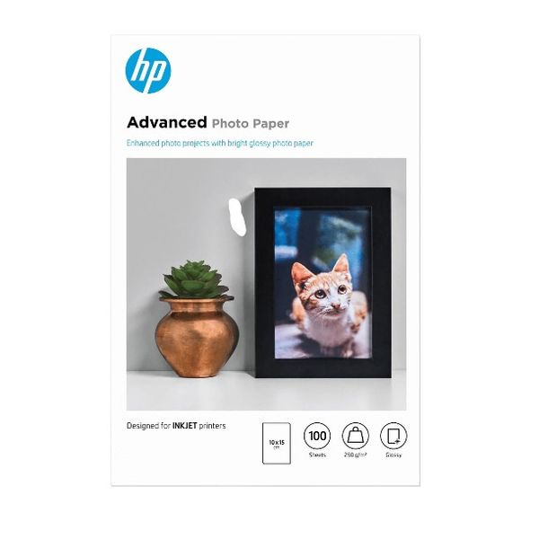HP Advanced Glossy Photo Paper - 100 Sheets 10x15cm 250gsm Q8692A