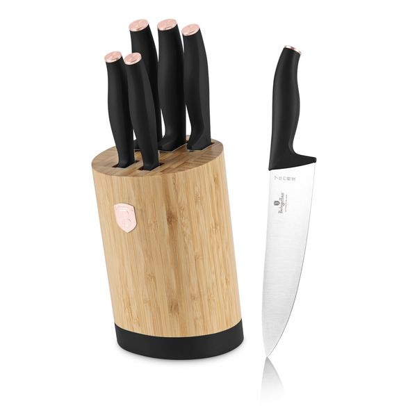 Berlinger Haus 6-Piece Knife Set with Bamboo Stand - Anthracite