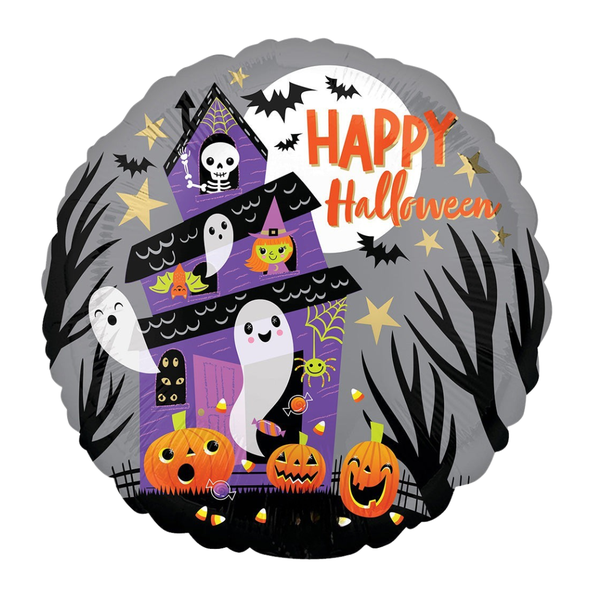 Foil Balloon 18 inch Happy Halloween Haunted House