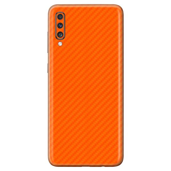 White Carbon Fibre Vinyl Wrap for Samsung Galaxy A70 - Two Pack
