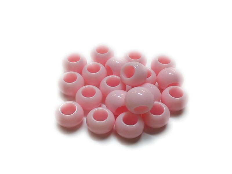 BEAD COOL - Plastic Bead Big Hole -Pink -130pcs (Dia 18mm with 8mmHole)