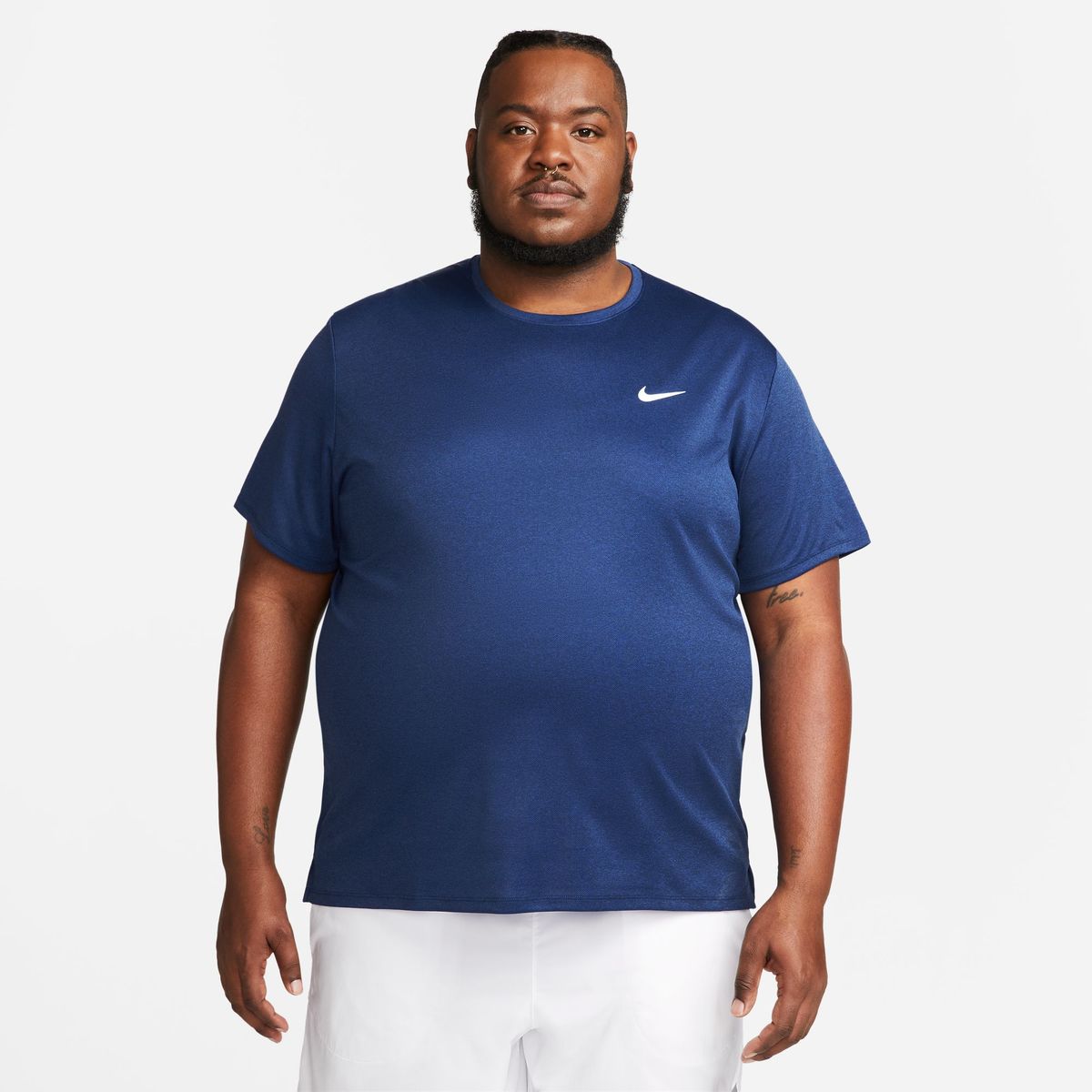 Nike Men's Miler Dri-FIT UV Short-Sleeve Running T-Shirt - Midnight ...