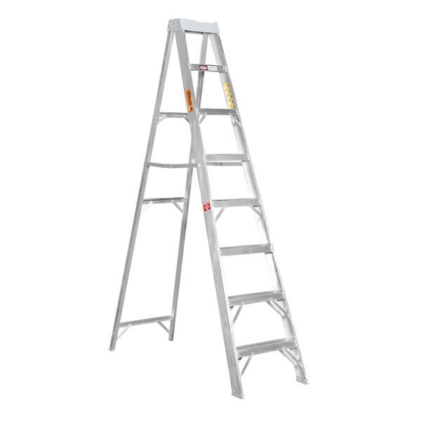 Mundo - 8 Step Heavy Duty Ladder Single Sided - Aluminium - SANS Approved