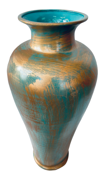 Décor Essentials - Megan Ceramic Vase Turquoise Rust
