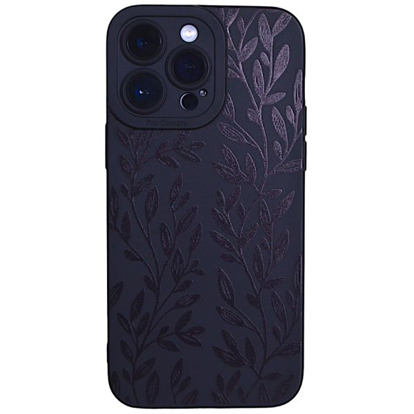 Black - Phone Case - with Black Flower Stems - Iphone 14 Pro Max