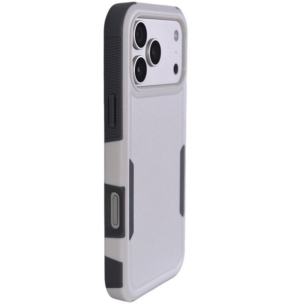 White And Grey Phone Case With Reinforced Corners - Compatible With Iphone