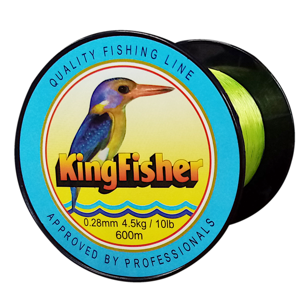 Kingfisher Nylon Fishing Line 4.5KG/10Lb .28MM Colour Yellow 600m Spool
