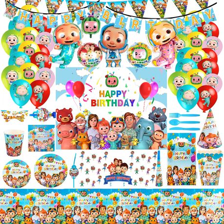 COCOMELON TABLE COVER Birthday Party Decoration SUPPLIES BALLOON CUP PLATE